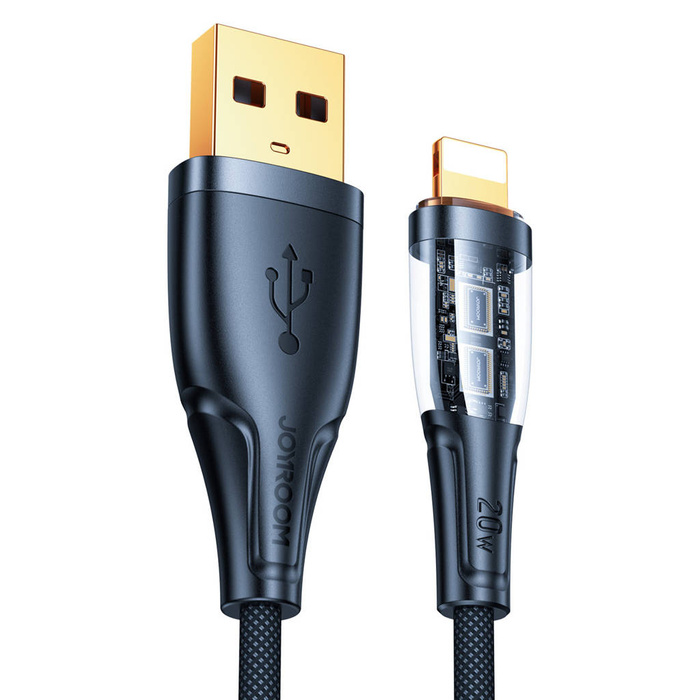 Cable de carga rápida Joyroom con interruptor inteligente USB-C - Lightning 2.4A 1.2m negro (S-UL012A3)