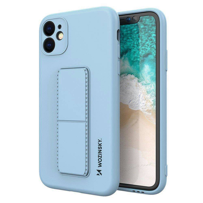 Wozinsky Kickstand Case Silikon Stand Cover für Samsung Galaxy A22 5G Hellblau