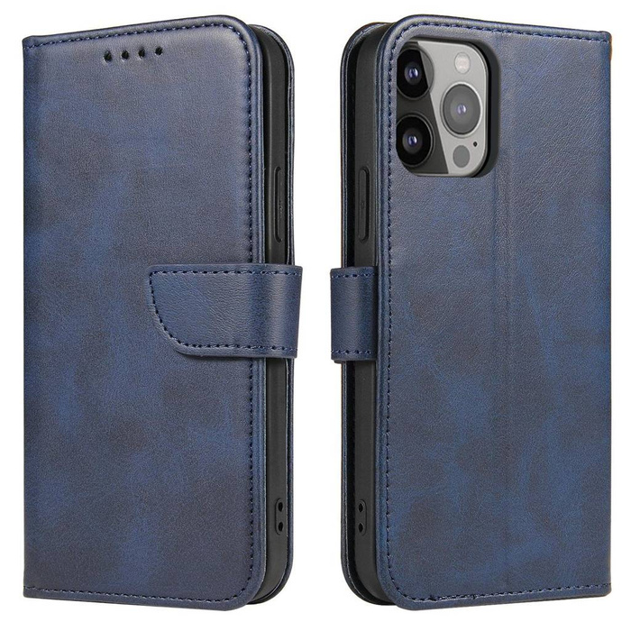 Étui portefeuille avec support pour iPhone 15 Plus Magnet Case - bleu