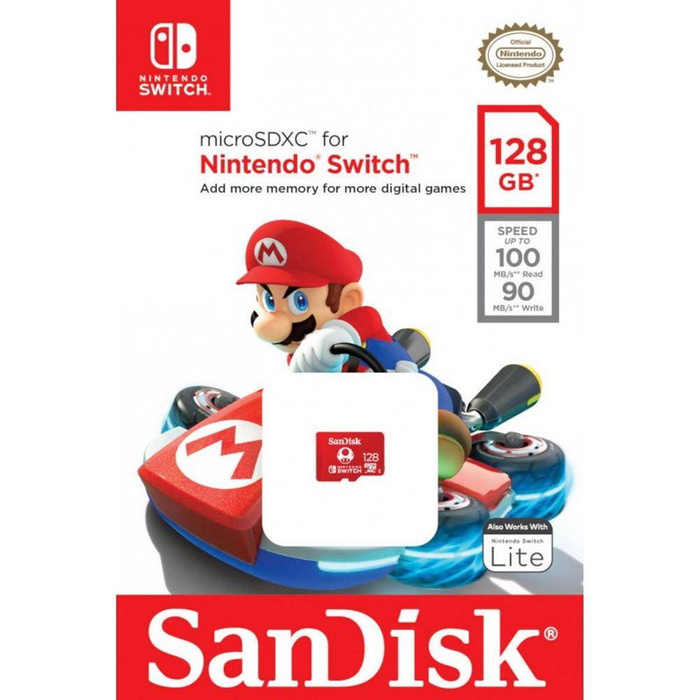 Carte mémoire SanDisk 128GB microSDXC Nintendo Switch V30 UHS-I U3 100 / 90 MB/s