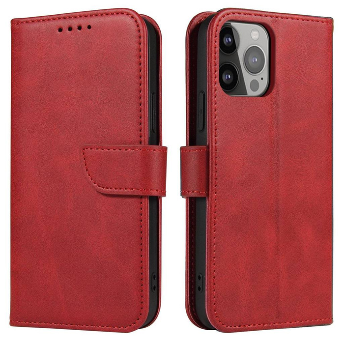 Peněženka se stojánkem pro iPhone 15 Plus Magnet Case - červená