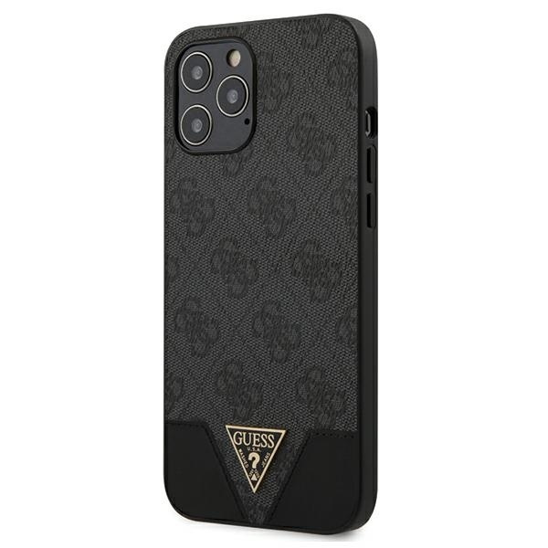 Case GUESS Apple iPhone 12 Pro Max 6.7 4G Triangle Collection GUHCP12LPU4GHBK Grey Hardcase