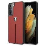 Pouzdro FERRARI Samsung Galaxy S21 Plus G996 Off Track Leather Nylon Stripe FEOSIHCS21MRE Red Pevné pouzdro