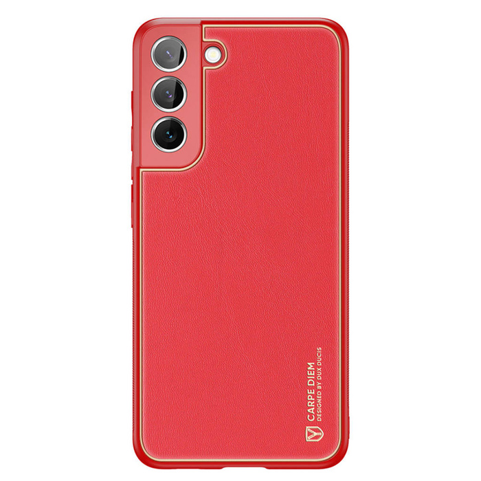 Elegante funda Dux Ducis Yolo de piel ecológica para Samsung Galaxy S22+ (S22 Plus) roja