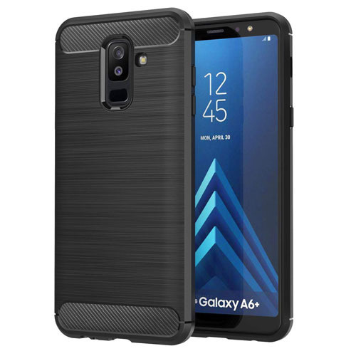 Borító Telefontok Samsung Galaxy A6+ Plus 2018 Carbon szilikon