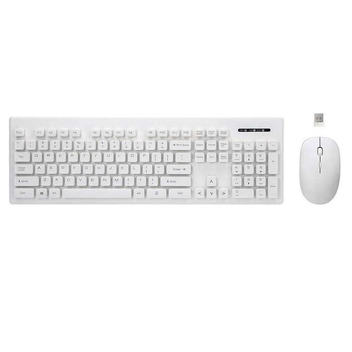 Set inalámbrico Rebeltec: teclado + ratón blanco WHITERUN