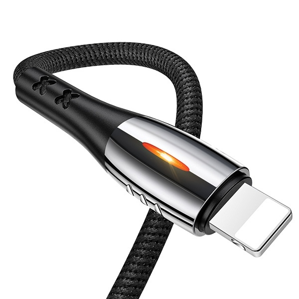 Câble Tresse USAMS Lightning U-Tone Power-off 2A Fast Charging 1.2m Noir