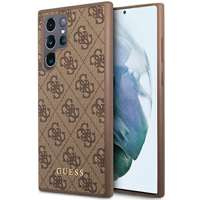 Cover Guess GUHCS23LG4GFBR S23 Ultra S918 marrone/marrone case 4G Metal Gold Logo Case