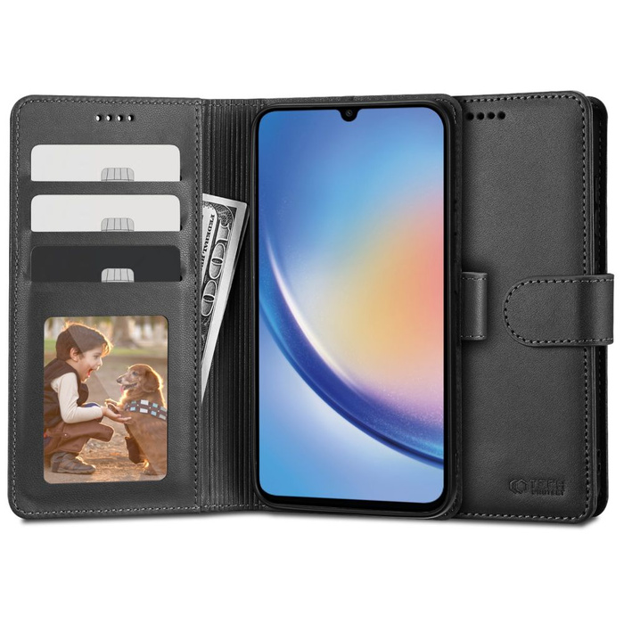 Case Tech-protect Wallet Galaxy A34 5G Black Case