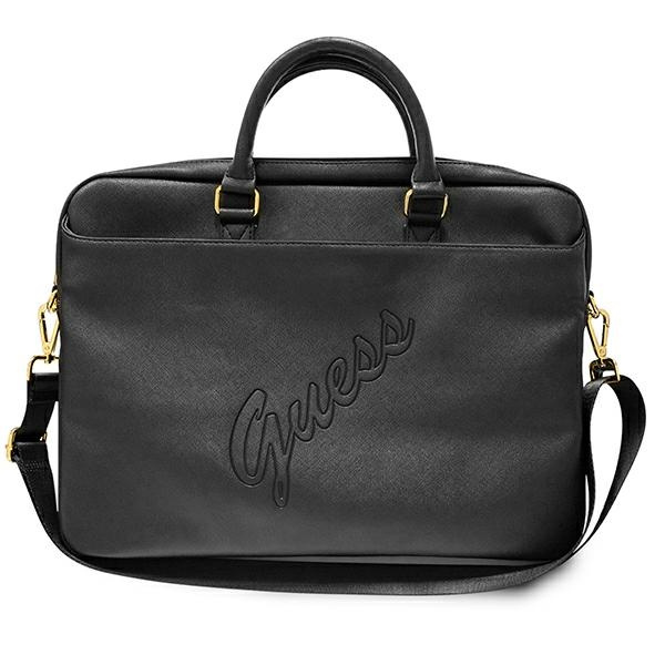 GUESS Laptop 15 Saffiano Script Bag Black