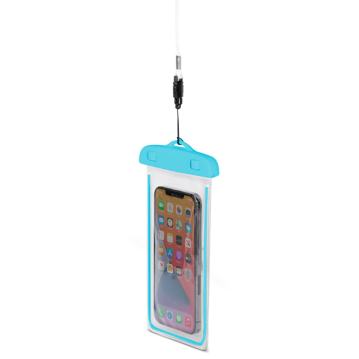 Étui étanche en PVC pour téléphone avec cordon - bleu