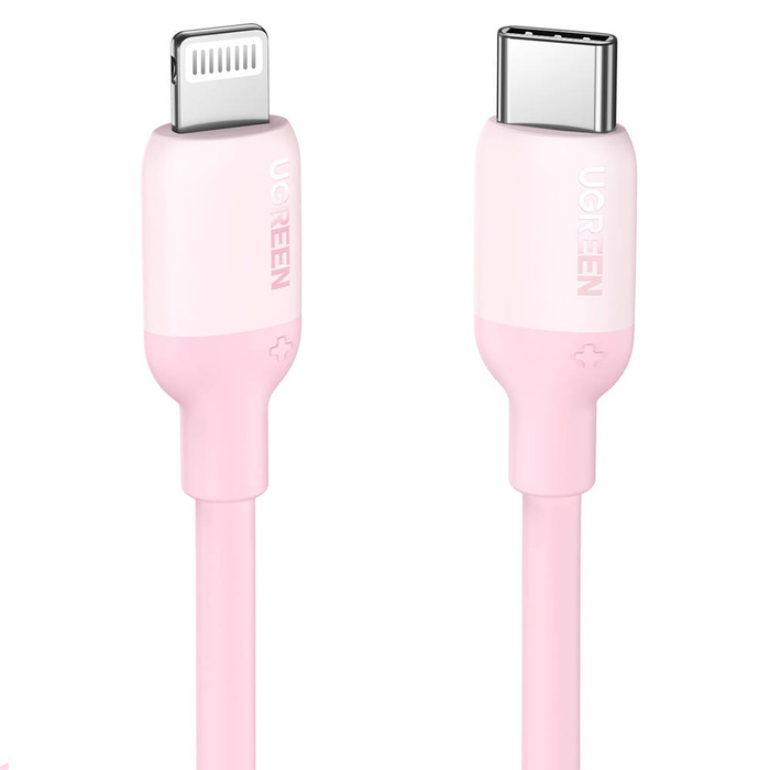 Ugreen fast charging cable USB Type C - Lightning (MFI certified) chip C94 Power Delivery 1m pink (60625 US387)