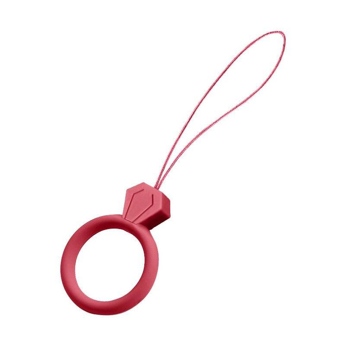 Lanière en silicone pour téléphone pendentif diamant bague doigt violet