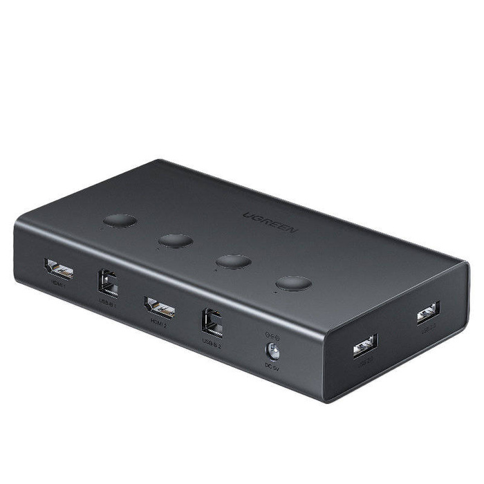 Ugreen KVM (klávesnice Video Mouse) 4 x 1 HDMI (samice) 4 x USB (samice) 4 x USB typu B (samice) černá (CM293)