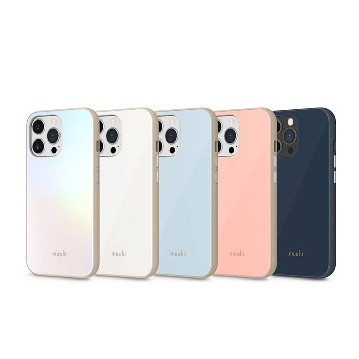 Hülle MOSHI iPhone 13 Pro iGlaze Slim Hardshell Case - (SnapTo-System) (Schieferblau)