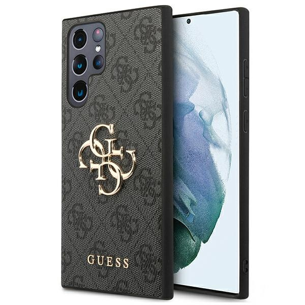 Cover GUESS Samsung Galaxy S22 Ultra 4G Big Metal Logo Custodia rigida grigia