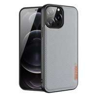 Custodia Dux Ducis Fino rivestita in materiale di nylon per iPhone 13 Pro Max grigio