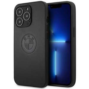 Cover BMW BMHCP13LREELK iPhone 13 Pro / 13 6,1" nero/nero durocase Pelle goffrata