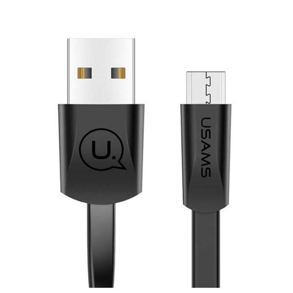 Kabel Plochý USAMS MicroUSB 1,2 m U2 SJ201MIC01 US-SJ201 Černý