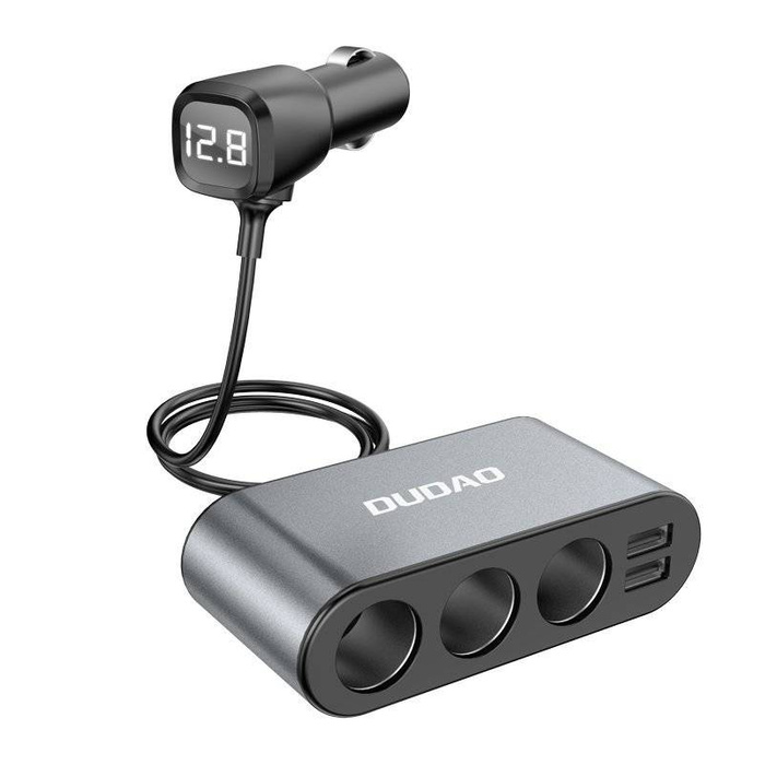 Dudao nabíječka auto 2x USB / 3x zásuvka zapalovače splitter černá (R1Pro černá)