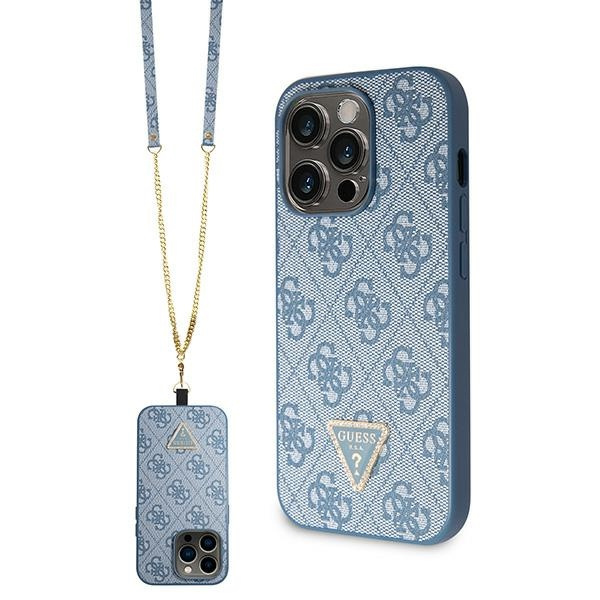 Case Guess GUHCP14XP4TDSCPB iPhone 14 Pro Max 6.7" blue/blue hardcase Crossbody 4G Metal Logo