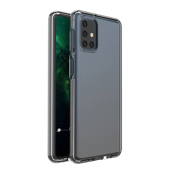 Pružinový Case gelový kryt pouzdro s barevným rámečkem pro Samsung Galaxy M31s černý