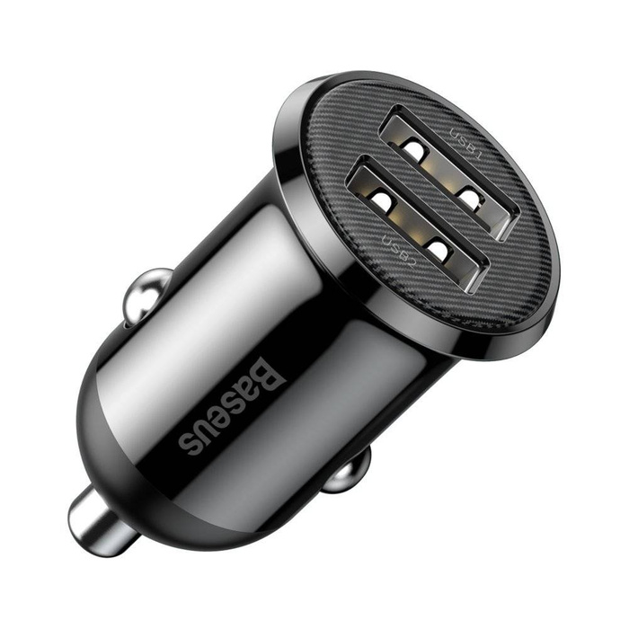 Baseus Grain Pro car charger 2x USB 4.8 A black (CCALLP-01)