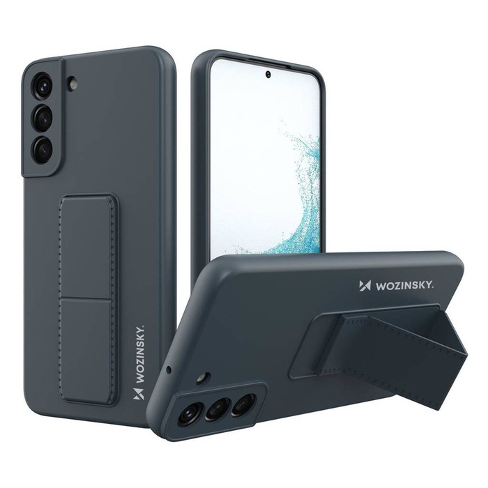 Silikonový kryt stojánku Wozinsky Kickstand Case pro Samsung Galaxy S22 + tmavě modrá