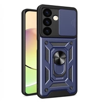 Custodia corazzata Hybrid Armor Camshield per Samsung Galaxy A35 con copertura per fotocamera - blu