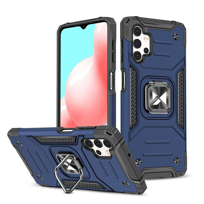 Wozinsky Ring Armor Tough Hybrid Case Cover + Magnethalterung für Samsung Galaxy A13 5G blau