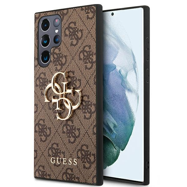 Funda GUESS Samsung Galaxy S22 Ultra 4G Big Metal Logo Marrón Hardcase