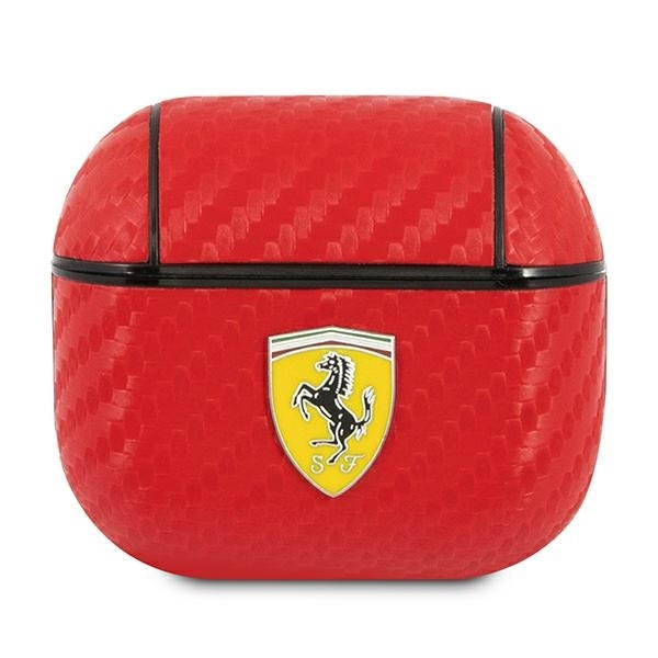 Housse Ferrari FESA3CARE AirPods 3 rouge / rouge On Track PU Carbon