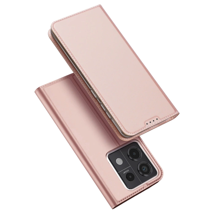 Custodia Dux Ducis Skin Pro con patta e slot per schede per Xiaomi Redmi Note 13 Pro 5G - rosa