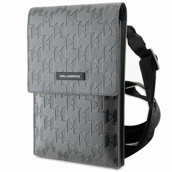 Karl Lagerfeld Sac à main KLWBSAMSMG argent/argent Plaque de mongramme en tissu Saffiano