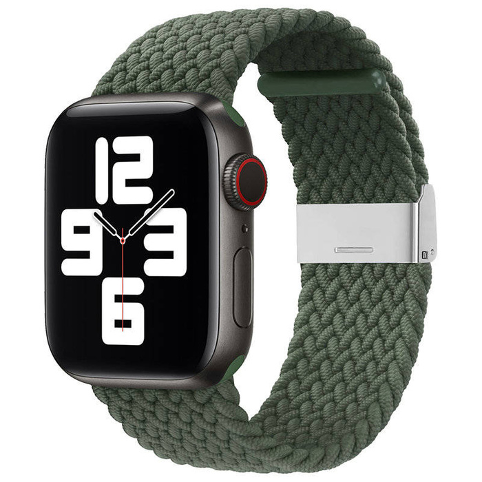 Strap Fabric Watch Band 7/6 / SE / 5/4/3/2 (45mm / 44mm / 42mm) Braided Fabric Strap Watch Bracelet Green