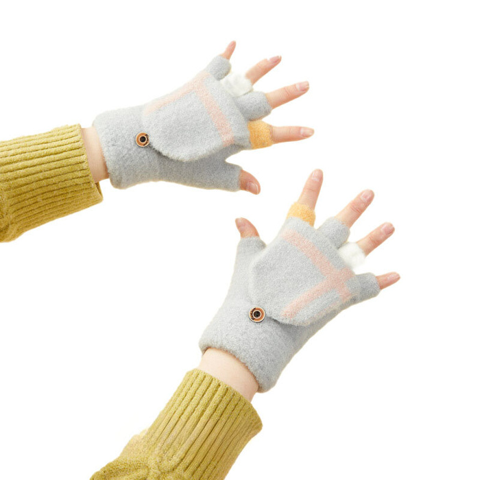 Gants de téléphone hiver femme/enfant - gris