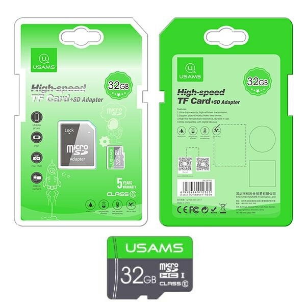 Paměťová Karta USAMS 32GB 10C + adaptér