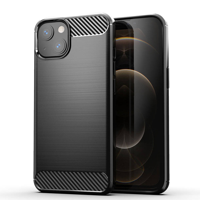 Carbon Case Flexible Cover TPU Case for iPhone 13 black