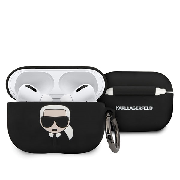 Pouzdro KARL LAGERFELD Apple AirPods Pro Silikonové pouzdro Ikonik Black