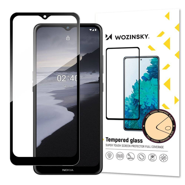 Wozinsky super durable Full Glue verre trempé plein écran avec cadre Case Friendly Nokia 2.4 noir