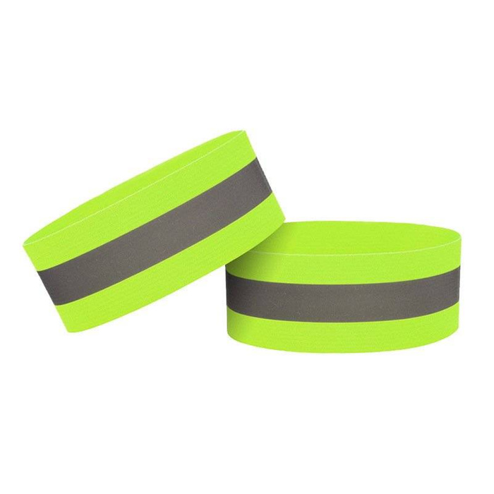 Reflective arm band bike running velcro 4cm yellow