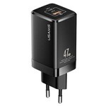Chargement du réseau USAMS. T41 USB-C+USB GaN 47W PD+QC (tête seulement) Chargement rapide noir/noir CC137TC01 (US-CC137)