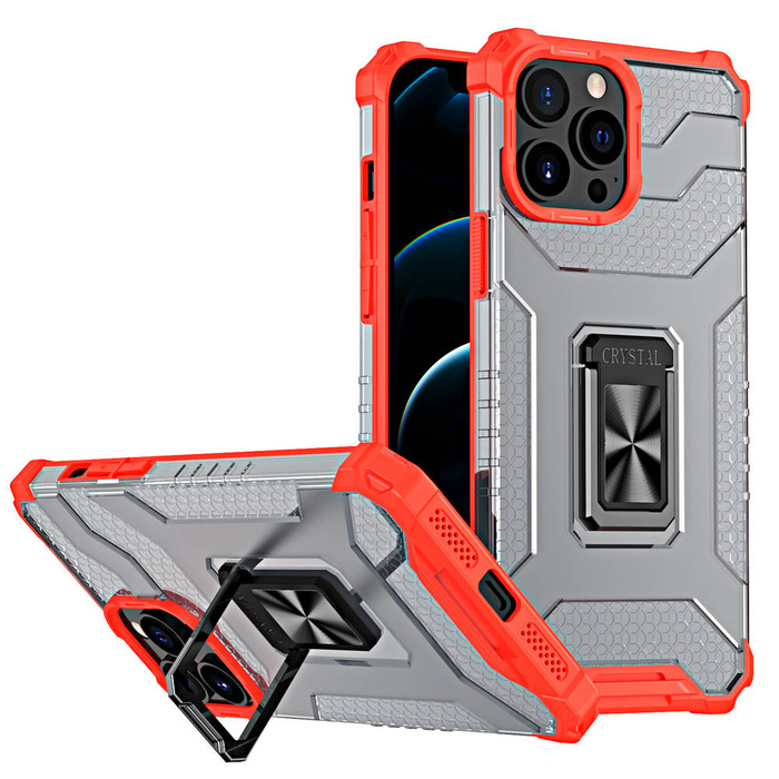 Anneau de cristal Case hybride blindé coque housse + magnetic support iPhone 11 Pro Max rouge