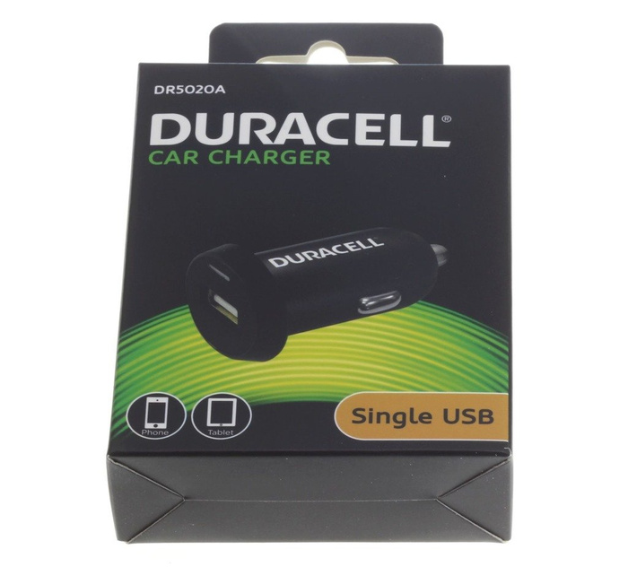 Töltő USB autós Duracell 2.4A univerzális Apple Samsung Nokia Sony Samsung Nokia Sony 