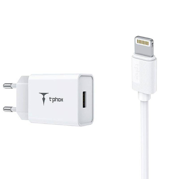 T-PHOX MINI-EU LIGHTNING WHITE 1,2M 2,4A