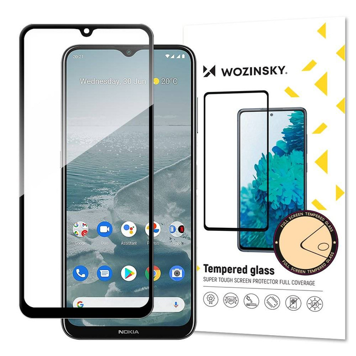 Wozinsky Tempered Glass Full Glue Super Tough Screen Protector Full Coveraged with Frame Case Friendly for Nokia G20 black