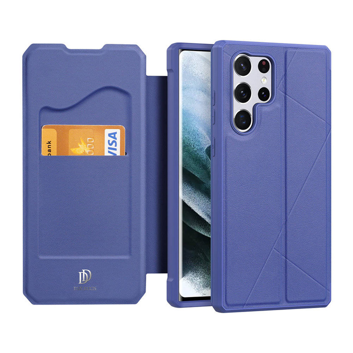 DUX DUCIS Skin X Custodia tipo libreria per Samsung Galaxy S22 Ultra blu