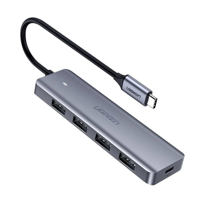 Ugreen HUB USB Type C - 4x USB 3.2 Gen 1 avec port d'alimentation USB Type C gris (CM219 70336)