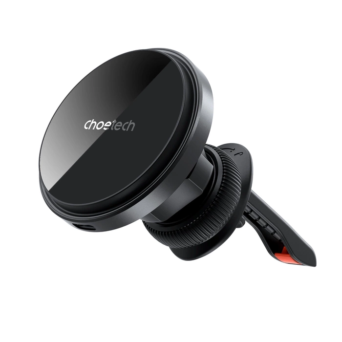 Supporto da auto magnetico Choetech T204-F con ricarica wireless da 15W - nero