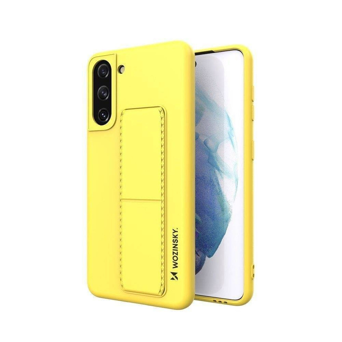 Wozinsky Kickstand Case Silicone Stand Cover pour Samsung Galaxy S21 + 5G Jaune